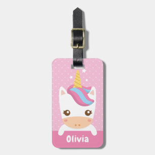Étiquette À Bagage Les filles mignonnes de licorne de bébé ont