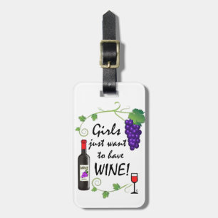 Étiquette À Bagage Les filles veulent juste prendre le vin !