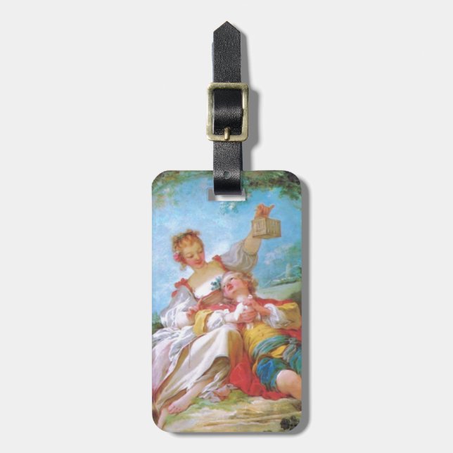 Étiquette À Bagage Les heureux amoureux personnalisés (Devant Vertical)