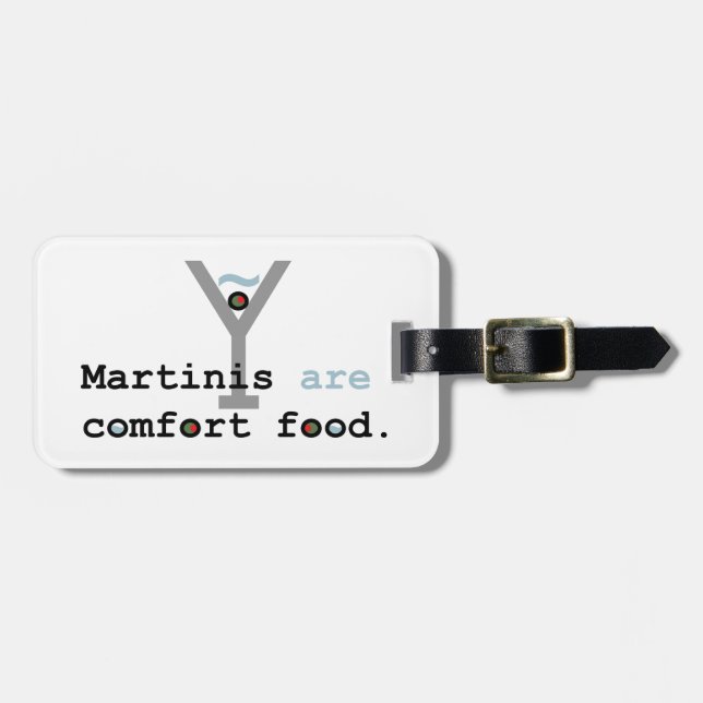 Étiquette À Bagage Les martini sont nourriture de confort (Devant horizontal)