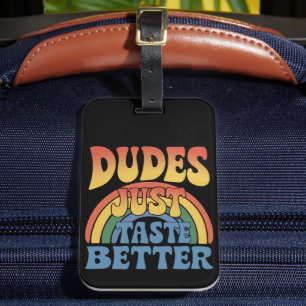 Étiquette À Bagage Les mecs Goûtent mieux Gay pride arc-en-ciel Vinta