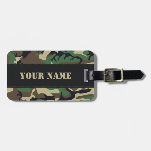 Étiquette À Bagage Les militaires camouflent (Devant horizontal)