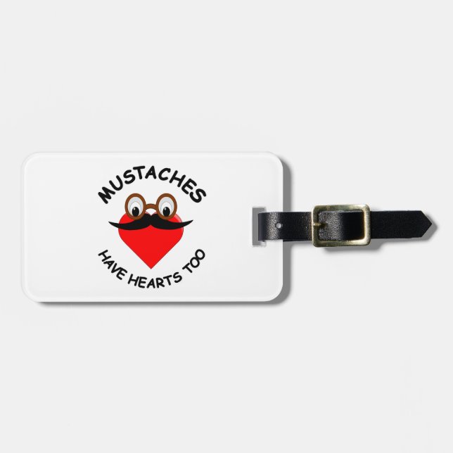 Étiquette À Bagage Les moustaches ont aussi des coeurs (Devant horizontal)