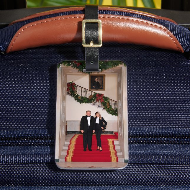 Étiquette À Bagage Les pas de Noël Président Donald Trump & Melania (Insitu Rectoal 2)