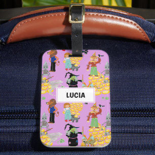 Étiquette À Bagage Les personnages d'enfants amusants sur lilas