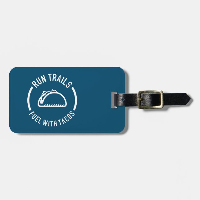 Étiquette À Bagage Les Sentiers De Course S'Accumulent Avec Les Tacos (Devant horizontal)