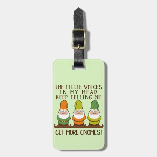 Étiquette À Bagage Les voix de Littles obtiennent plus de gnomes (Devant Vertical)