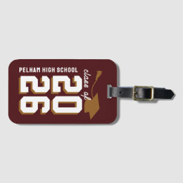 Étiquette À Bagage Letterman School Colors Graduation Customizable 