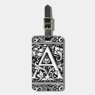 Étiquette À Bagage Lettre A Monogramme Médiéval Art Nouveau