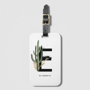 Étiquette À Bagage LETTRE BOHO Cactus Tropical E MONogramme BRIDESMai