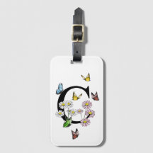 Lettre C Floral Butterfly Monogramme initial