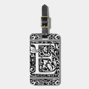 Étiquette À Bagage Lettre E Monogramme médiéval Art Nouveau