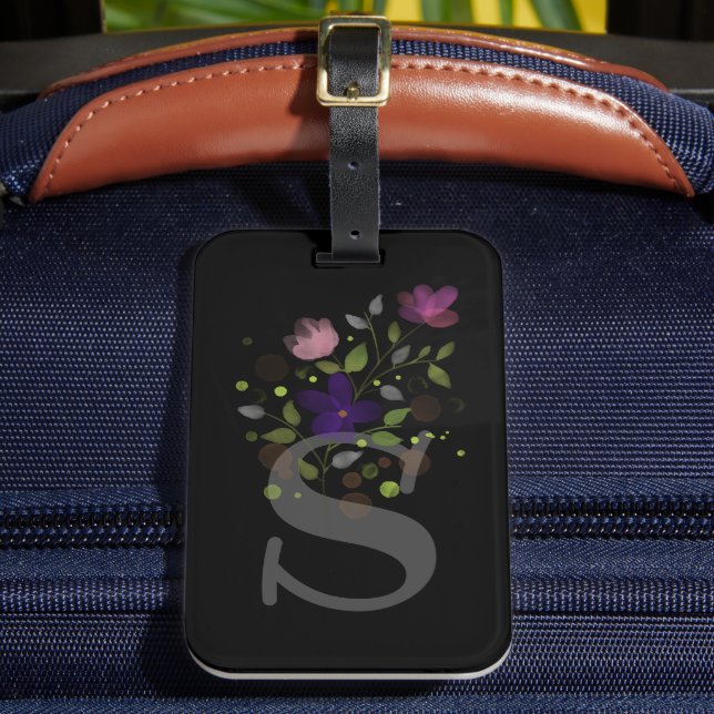 Étiquette À Bagage Lettre initiale S Plus Floral Design (Insitu Rectoal 2)