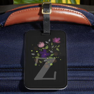 Étiquette À Bagage LETTRE INITIALE Z PLUS DRAPEAU DE CONCEPTION Flora