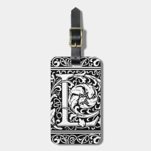 Étiquette À Bagage Lettre L Monogramme médiéval Art Nouveau