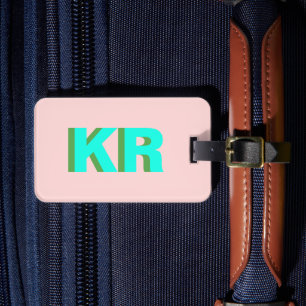 Étiquette À Bagage Lettre majuscule de monogramme d'ombre personnalis