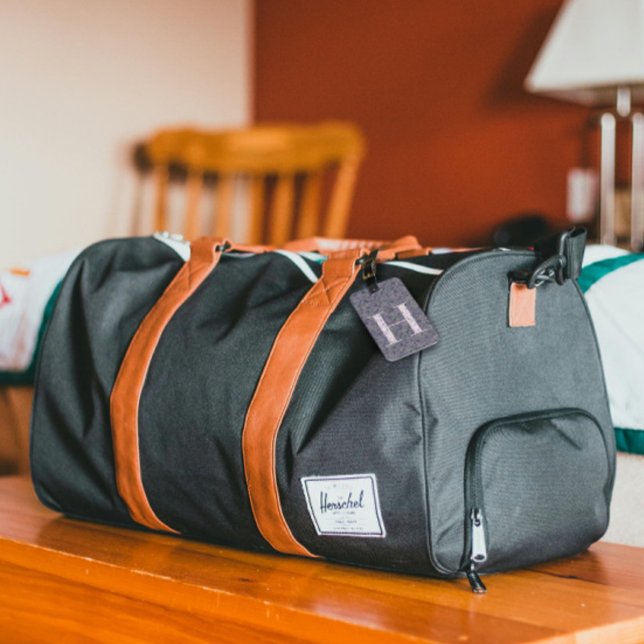 Étiquette À Bagage LETTRE MONOGRAPHIQUE Florale Classique H violet fo (Créateur téléchargé)