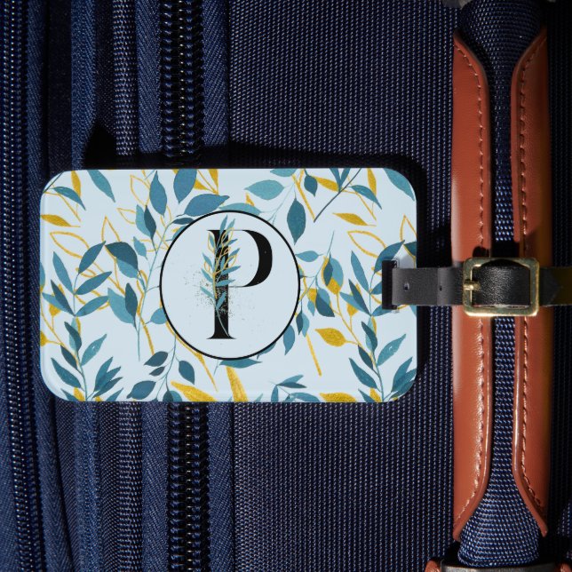 Étiquette À Bagage LETTRE P D'OR DE LA Marine Feuille (Insitu Rectoal 4)