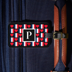 Étiquette À Bagage LETTRE PERSONNALISÉE FRANÇAIS Drapeau personnalisé