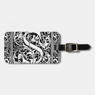 Étiquette À Bagage Lettre S Monogramme médiéval Art Nouveau
