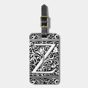 Étiquette À Bagage Lettre Z Monogramme médiéval Art Nouveau
