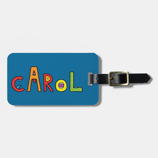 Étiquette À Bagage Lettres de monstre de "Carol" (Devant horizontal)