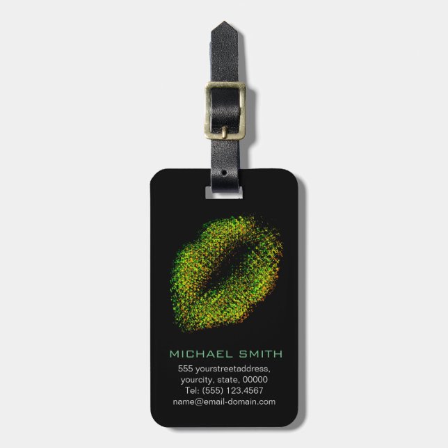 Étiquette À Bagage Lèvres d'art Abstrait moderne #13 (Devant Vertical)