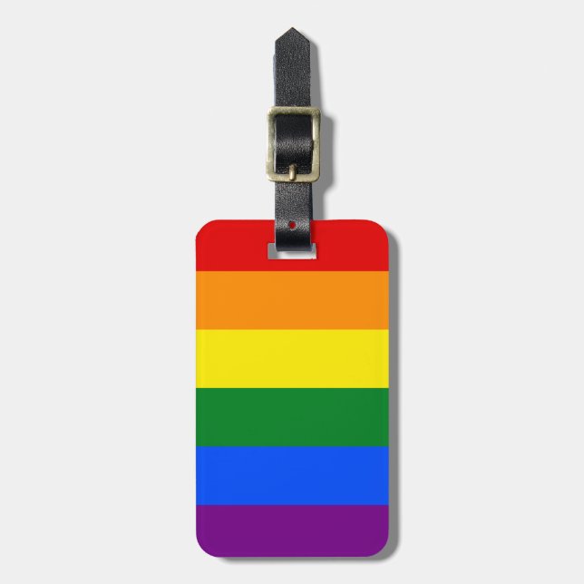 Étiquette À Bagage LGBT Rainbow Strip (Devant Vertical)
