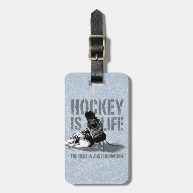 Étiquette À Bagage L'hockey est la vie (Devant Vertical)