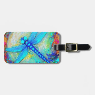 Étiquette À Bagage Libellule bleue impressionnante par Sharles
