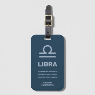 Étiquette À Bagage Librairie de signes Zodiac de nom personnalisé / t