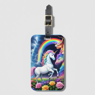 Étiquette À Bagage Licorne Arc-en-Ciel Un
