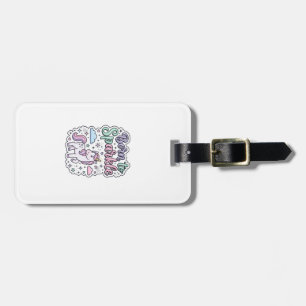Étiquette À Bagage Licorne née pour briller Graphisme Merch Desig