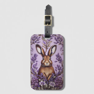 Étiquette À Bagage Lièvre mignon Avec Lavender William Morris Inspiré
