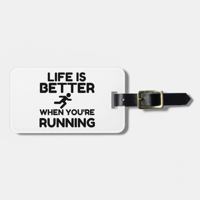 Étiquette À Bagage Life Is Better Running (Devant horizontal)