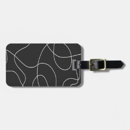 Étiquette À Bagage Lignes blanches sur noir