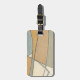 Étiquette À Bagage Lignes courbées et tons de terre bouclés