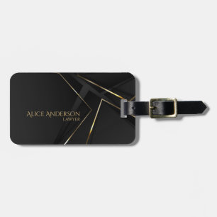 Étiquette À Bagage Lignes d'or noir luxe Avocat professionnel