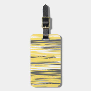 Étiquette À Bagage Lignes peintes à la main - jaune