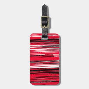 Étiquette À Bagage Lignes peintes à la main - rouge