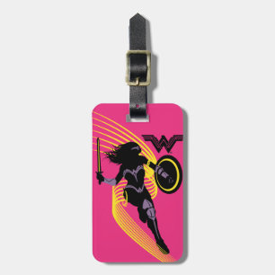 Étiquette À Bagage Ligue de Justice   Wonder Woman Icon Silhouette