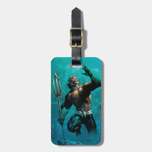 Étiquette À Bagage Ligue Justice #10 Aquaman Noyé Variant de Terre (Devant Vertical)