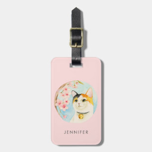 Étiquette À Bagage L'illustration japonaise   de chat de calicot