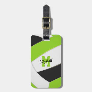 Étiquette À Bagage lime green black équipe cadeaux volley-ball