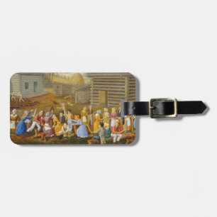 Étiquette À Bagage Lin teillant l'abeille, 1885 (huile sur le coutil