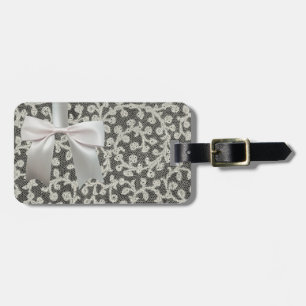 Étiquette À Bagage Linge de dentelle mariage blanc classique jolie