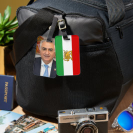Étiquette À Bagage Lion and Sun Flag Reza Pahlavi Travel Luggage Tag 