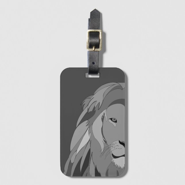 Étiquette À Bagage Lion animal côté vue Lion (Devant Vertical)