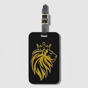 Étiquette À Bagage Lion Avec Couronne - Style Or 2