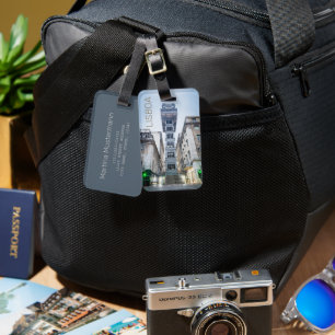 Étiquette À Bagage Lisbonne au Portugal avec souvenir d'ascenseur rét